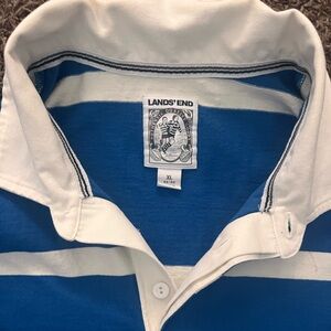 Lands' End Classic Blue and White Polo